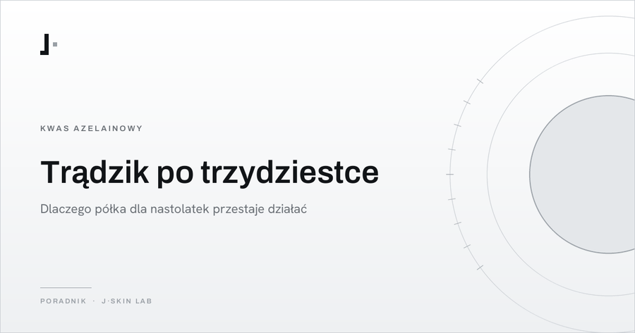 Okładka artykułu „Trądzik po trzydziestce — dlaczego półka dla nastolatek przestaje działać” — J·SKIN LAB