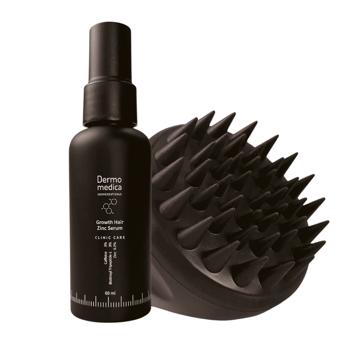DermoMedica Zestaw Growth Hair Zinc Serum 60 ml + Scalp Massager