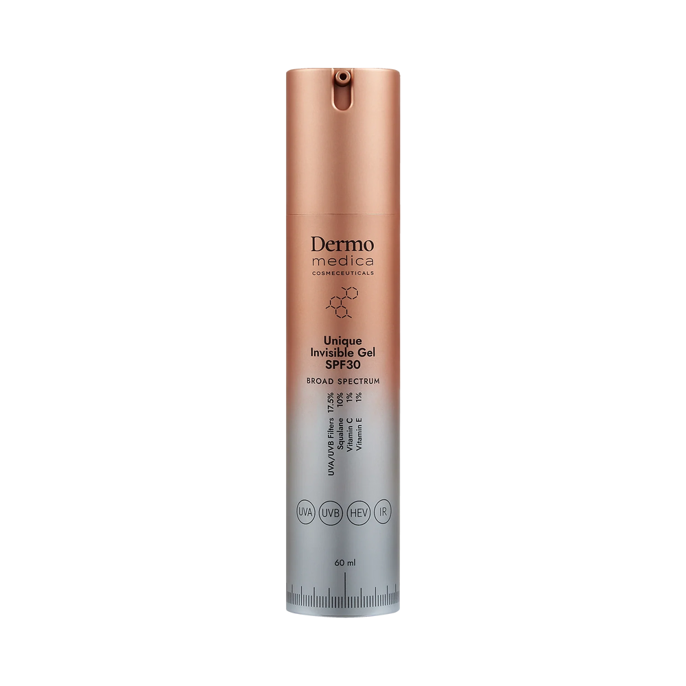DermoMedica Unique Invisible Gel SPF30 — átlátszó védőgél szerves fényvédő szűrőkkel