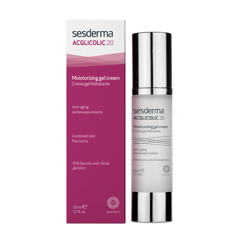 Sesderma Acglicolic 20 Feuchtigkeitscreme-Gel 50 ml — Creme-Gel mit Glykolsäure für Mischhaut und fettige Haut