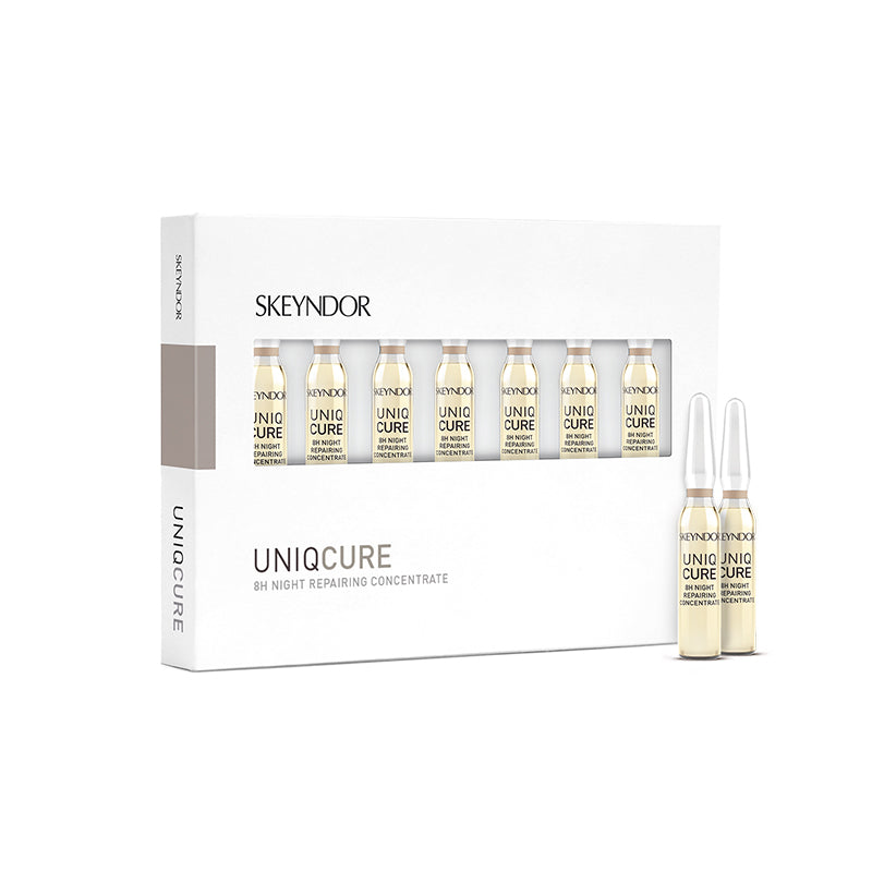 Skeyndor Uniqcure – 8h Night Repairing Concentrate — éjszakai ampulla a bőr regenerációjának támogatására
