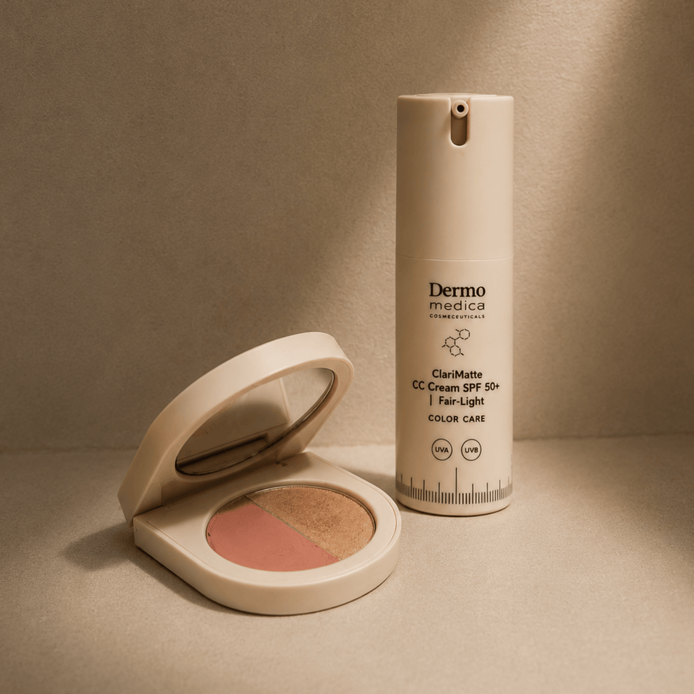 DermoMedica Zestaw promocyjny – Flawless Duo Fair Light — CC Cream SPF 50+ és Silk Glow Duo szett világos bőrre