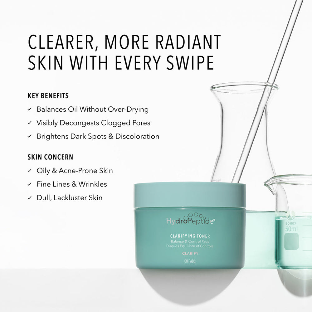 HydroPeptide Clarifying Toner - Pads 60 τεμ. — τονωτικά pads για λιπαρό και μικτό δέρμα