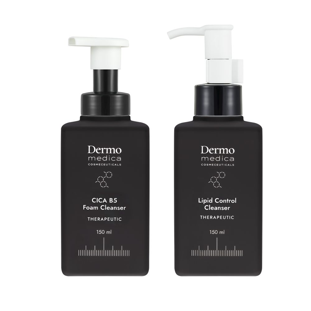 DermoMedica Sada Lipid Control Cleanser 150 ml + CICA B5 Foam Cleanser 150 ml — dvoufázové čištění pro náročnou pleť