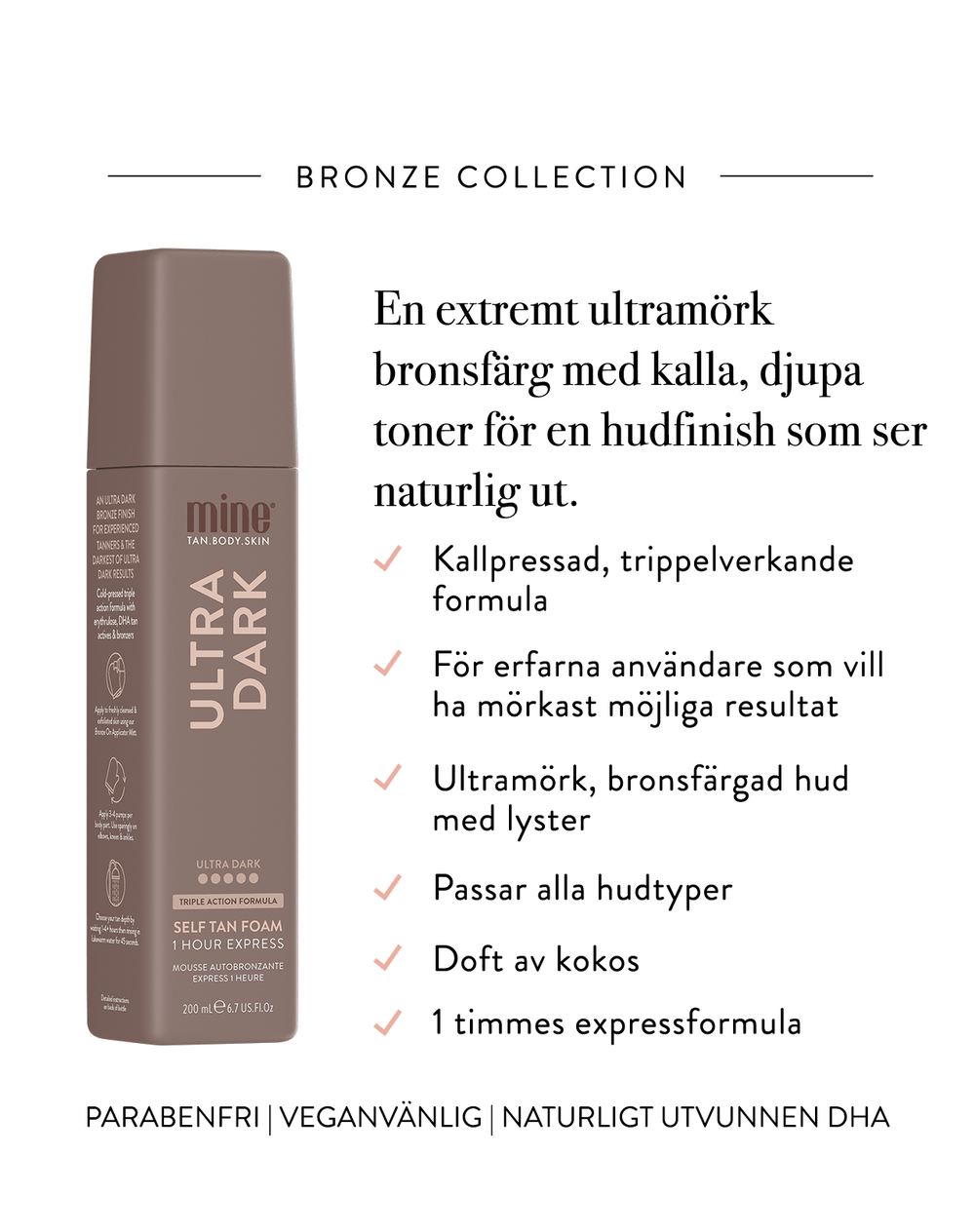 MineTan Ultra Dark — Espuma Autobronceadora 200 ml