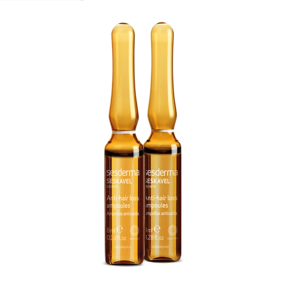 Sesderma Seskavel Ampulky proti vypadávaniu vlasov 12 x 8 ml — kúra pre oslabené a mastné vlasy
