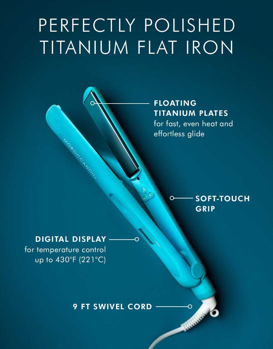 Moroccanoil Perfectly Polished Titanium Flat Iron — piastra con placche in titanio