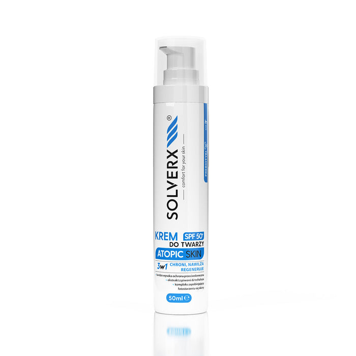 Solverx Krem do twarzy z SPF 50+ Atopic Skin