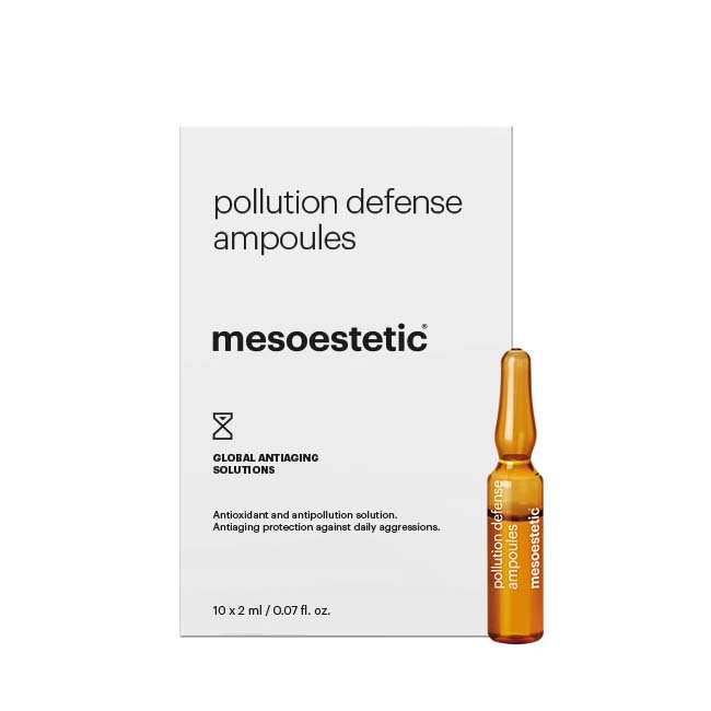 Mesoestetic Pollution Defense Ampoules 10×2 ml — ampułki redukujące zmarszczki i przywracające elastyczność