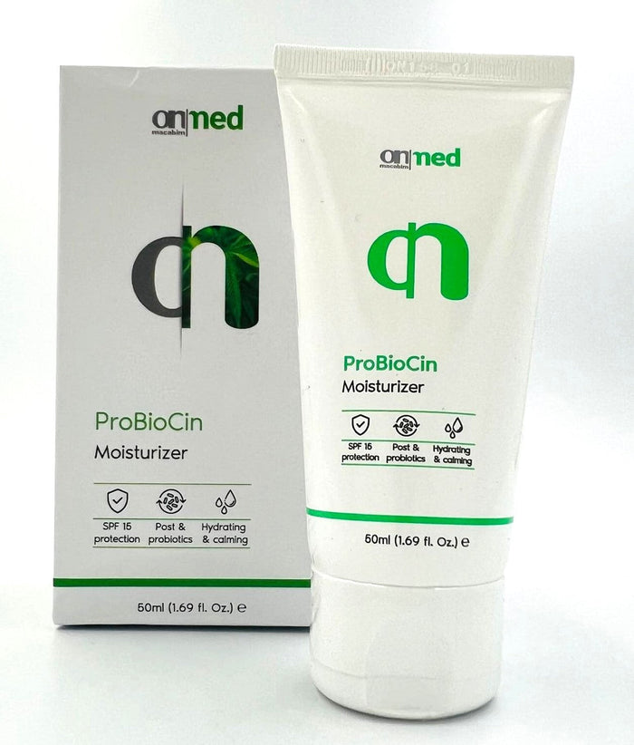 ONmacabim Probiocin Ενυδατική κρέμα για λιπαρό δέρμα SPF 15 με εκχύλισμα κάνναβης
