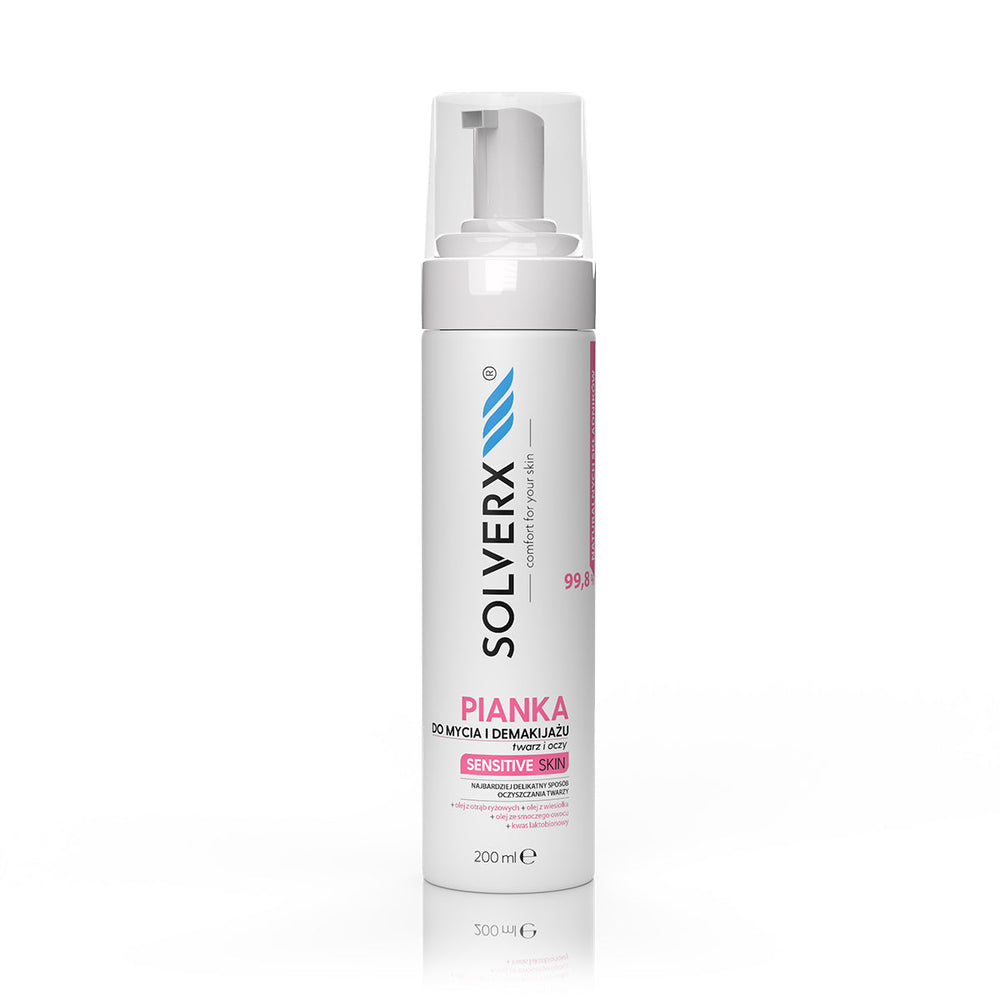Solverx Wasch- und Abschminkschaum für Gesicht und Augen Sensitive Skin 200 ml — empfindliche Haut