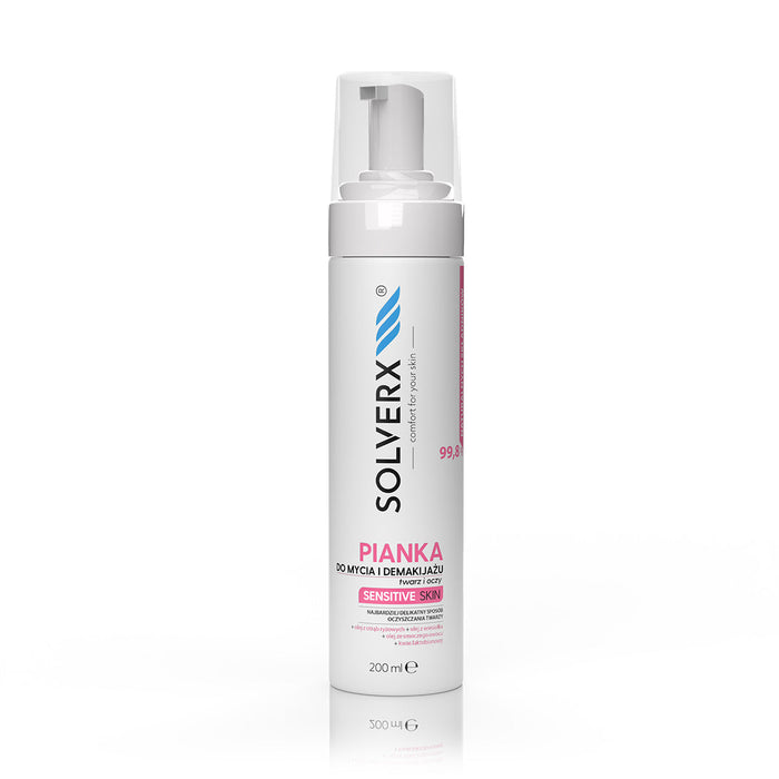 Solverx Wasch- und Abschminkschaum für Gesicht und Augen Sensitive Skin 200 ml