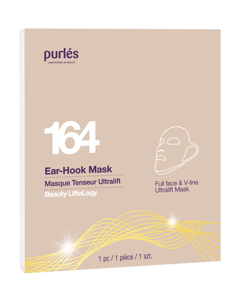 Purles 164 Ear-Hook Mask — plátová maska s ušima pro péči o obličej