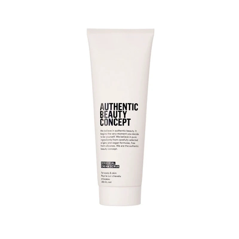 Authentic Beauty Concept Sinnliches Cremiges Peeling für Kopfhaut, Körper und Gesicht 250 ml — veganes Peeling zum Peelen und Glätten der Haut