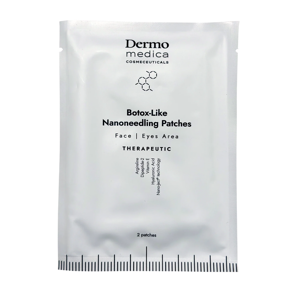 DermoMedica Botox-Like Nanoneedling Patches — peptidplastre mod rynker, 2 stk.
