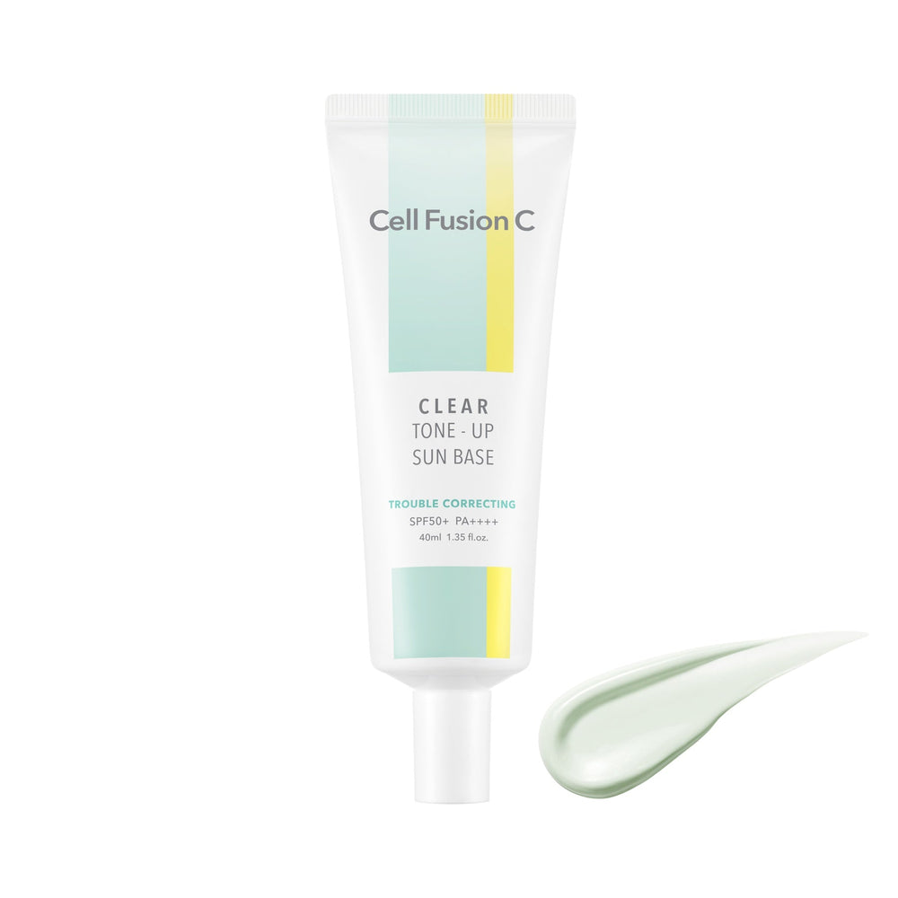 Cell Fusion C Clear Sun Base SPF 50+/PA++++ — base couvrante avec filtre pour peaux acnéiques