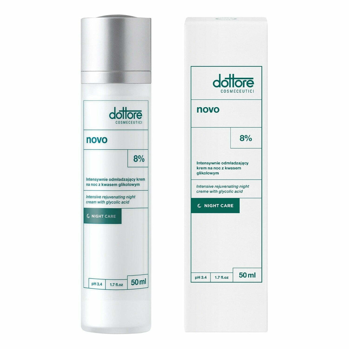 Dottore Novo verjüngende Creme mit 8% Glykolsäure