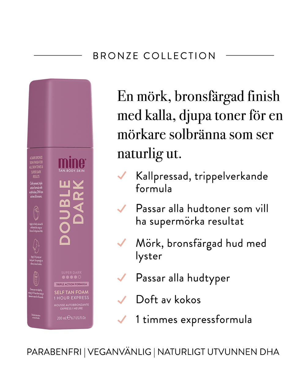 MineTan Double Dark — Självbruner Skum 200 ml