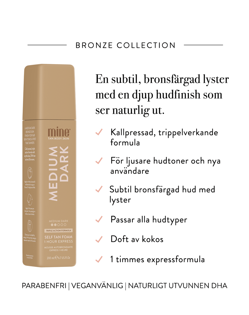 MineTan Medium Dark — Selvbruningsskum 200 ml