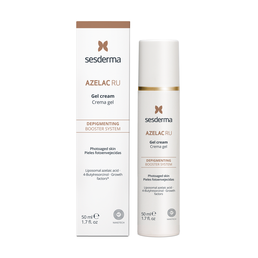Sesderma Azelac Ru Κρέμα-τζελ 50 ml — αποχρωματιστικό booster για επιδερμίδα με αγγειακά προβλήματα και ακμή
