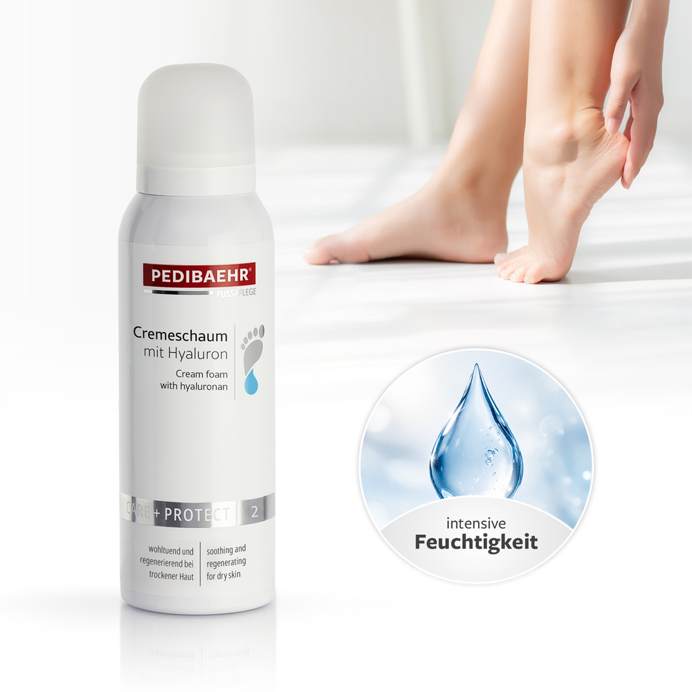 Pedibaehr fodskum med hyaluronsyre 125 ml — fugtgiver tør og dehydreret hud på fødder