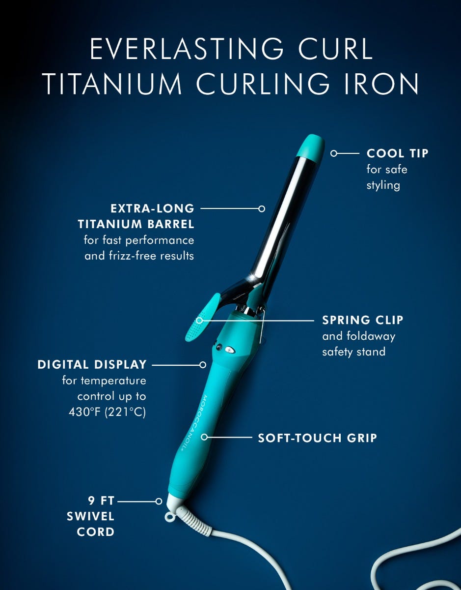 Moroccanoil Everlasting Curl Titanium Curling Iron — Lockenstab mit Titan-Zylinder für langanhaltende Locken