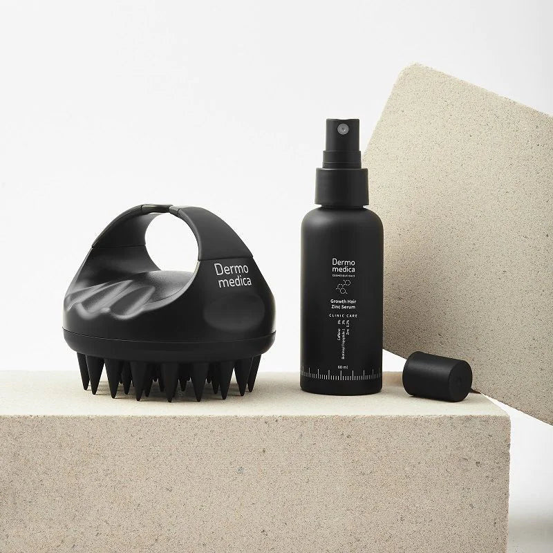DermoMedica Zestaw Growth Hair Zinc Serum 60 ml + Scalp Massager — serum i masażer do skóry głowy