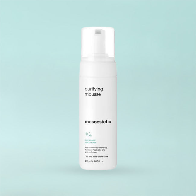 Mesoestetic Purifying Mousse 150 ml — rensende skum, der fjerner sebum og makeup