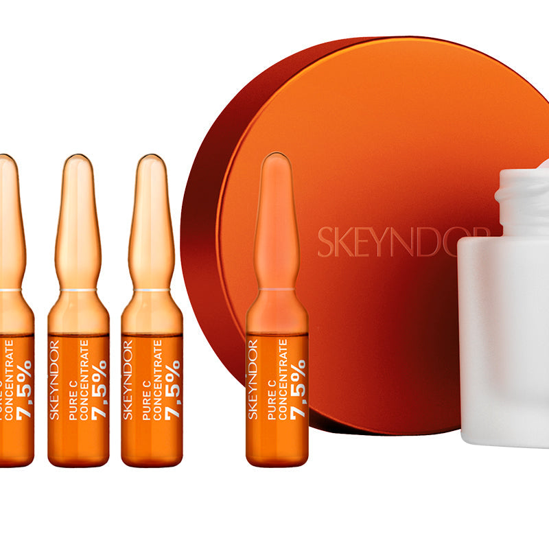 Skeyndor Power C+ Vitamin C Concentrate (7.5%) — tratamiento en ampollas con vitamina C para piel sin luminosidad