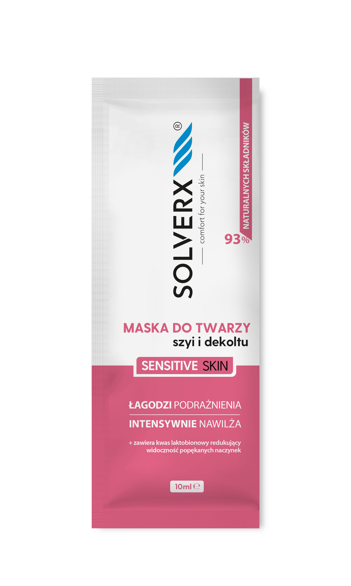 Solverx Sensitive Skin μάσκα για πρόσωπο, λαιμό και ντεκολτέ