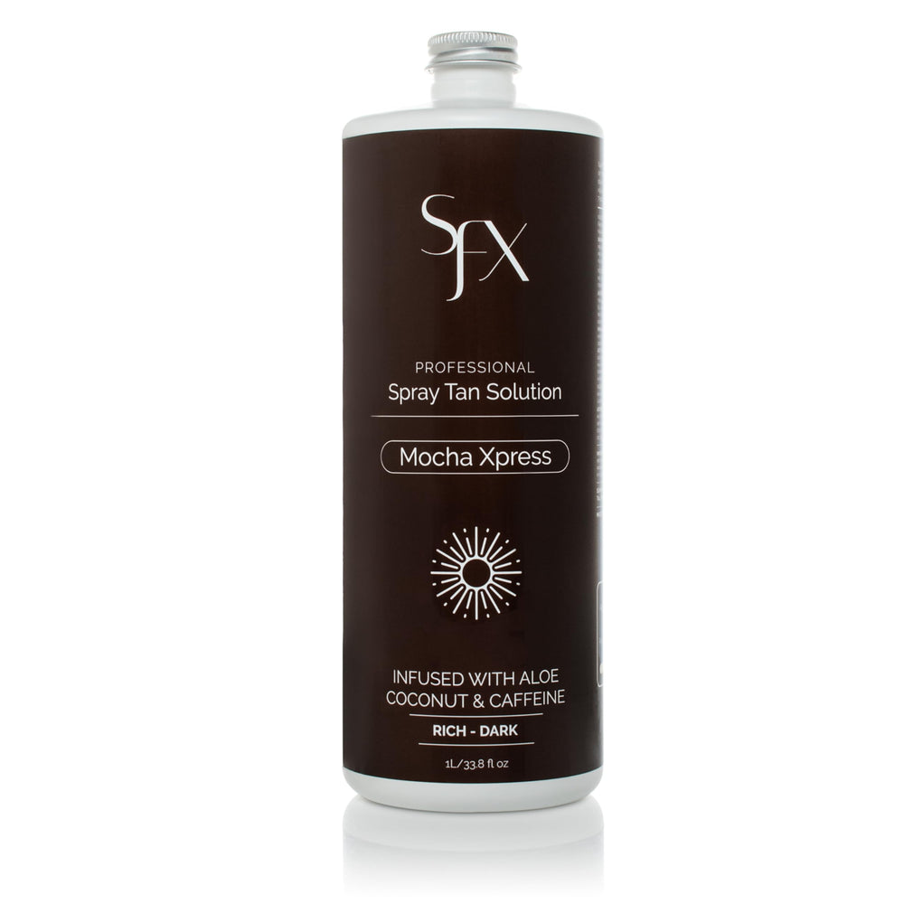 SunFX Airbrush Tanning Solution Dark 1000 ml — solución de bronceado por aerógrafo de marrón profundo